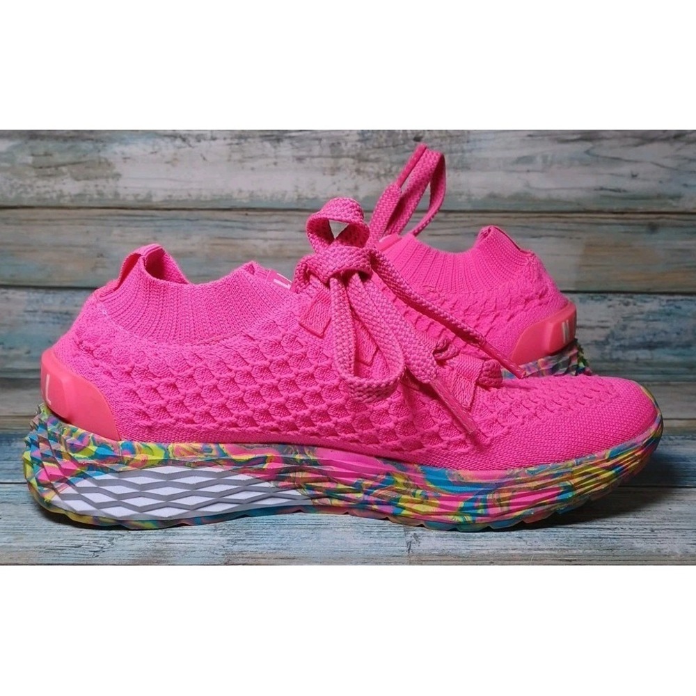 No Bull Allday Knit Neon Pink Swirl Aspire Sneakers Gym Workout W-6.5 M-5 - Picture 4 of 12